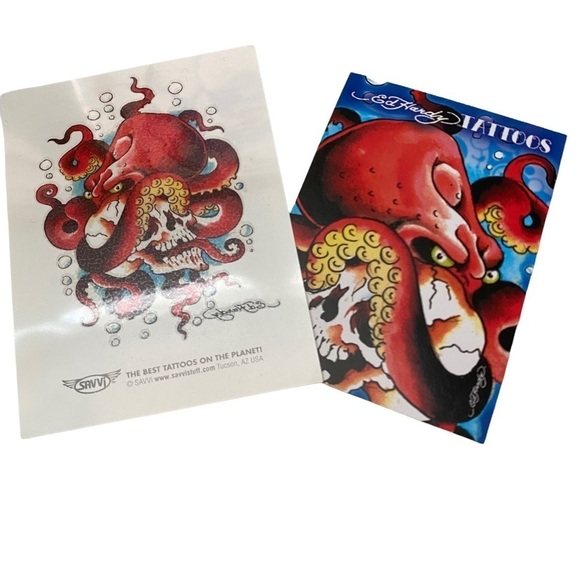 Ed Hardy Temporary Tattoos Bulldog King/ Octopus and Skull - Picture 3 of 9